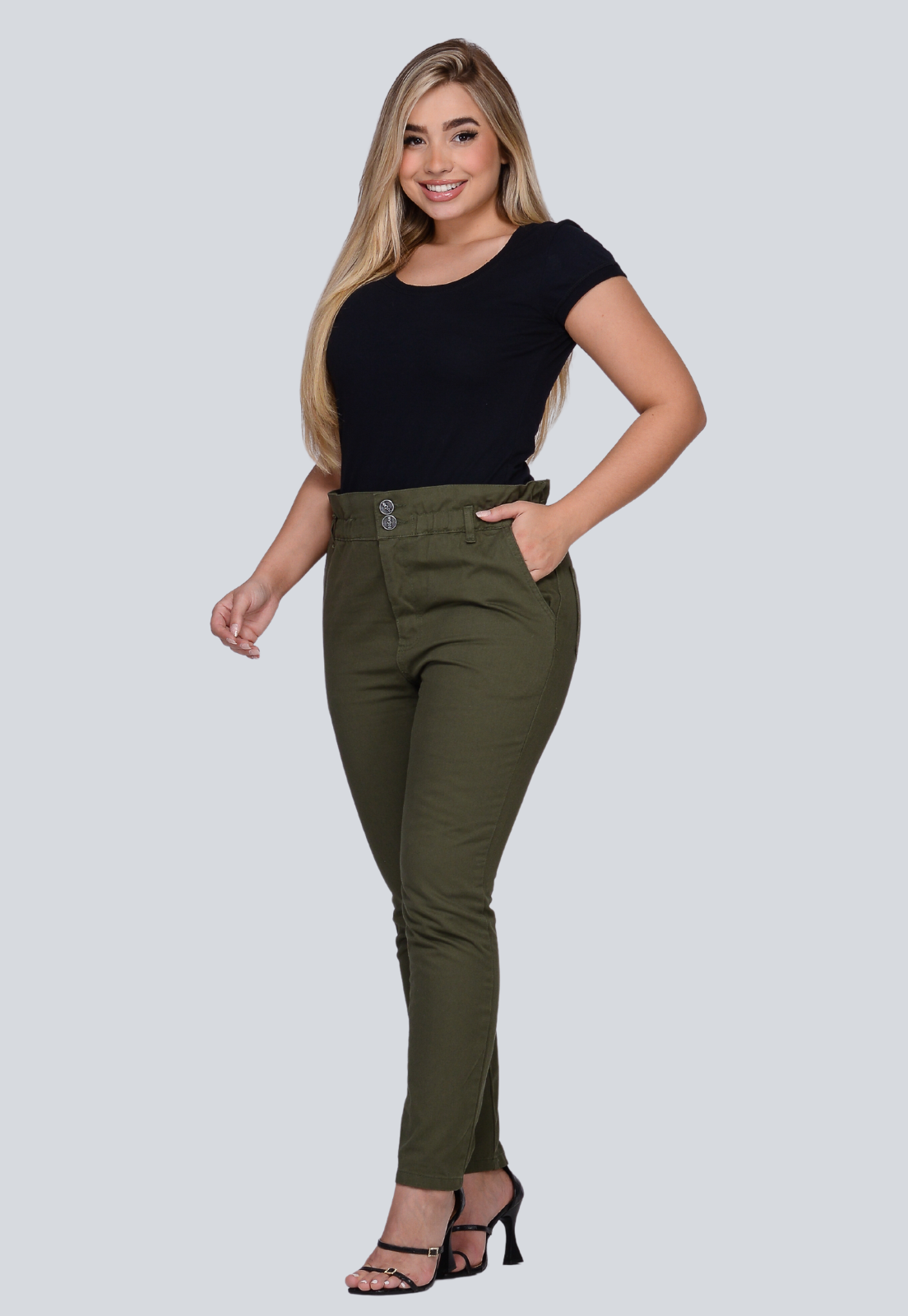 Calça Clochard Feminina Cintura Alta - Verde Escuro (2)